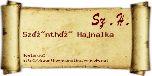 Szánthó Hajnalka névjegykártya