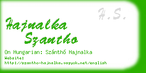 hajnalka szantho business card
